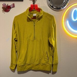 NWOT! Aerie Offline Yellow Towel-like material Quarter zip size extra small